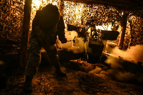 Боевая работа артиллеристов 123-й мотострелковой бригады на Северском направлении