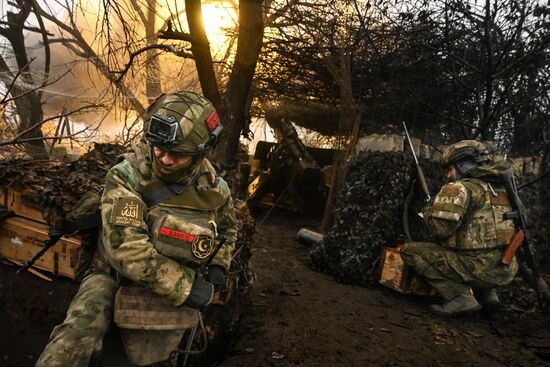 Боевая работа пушки 2А36 "Гиацинт-Б" группировки войск "Центр"