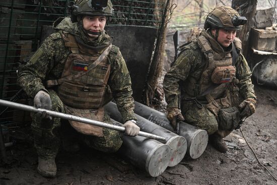 Боевая работа пушки "Гиацинт-Б" группировки войск "Центр"