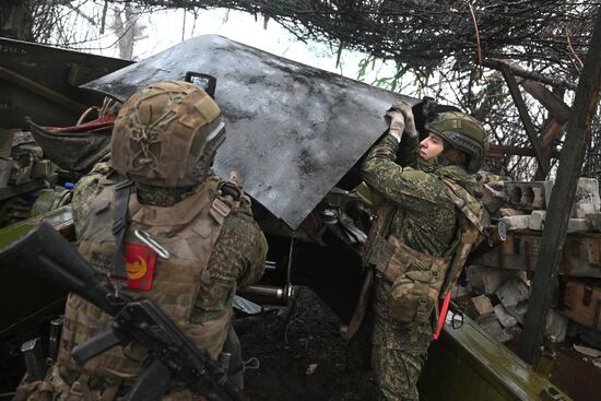 Боевая работа пушки "Гиацинт-Б" группировки войск "Центр"