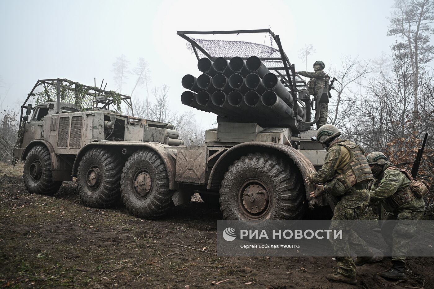 Боевая работа расчета РСЗО "Ураган" группировки войск "Запад"