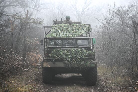 Боевая работа расчета РСЗО "Ураган" группировки войск "Запад"