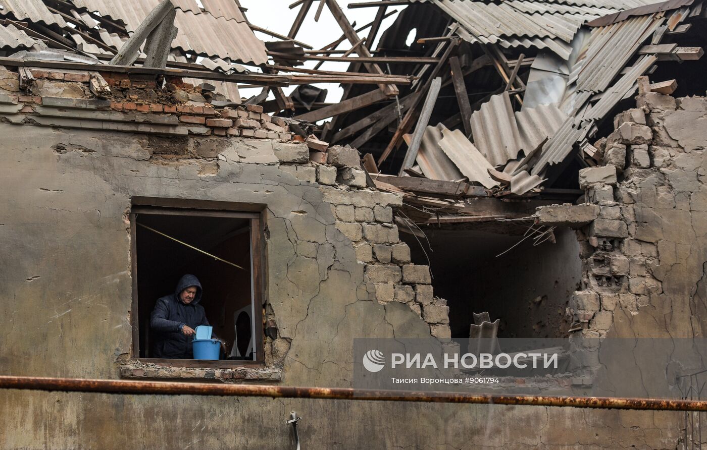 Последствия обстрела в ДНР