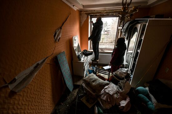 Последствия обстрела в ДНР