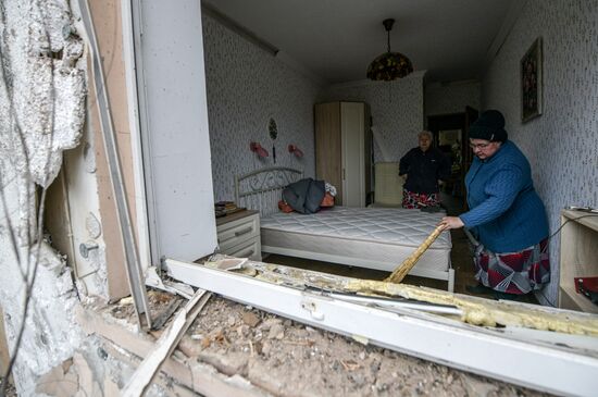 Последствия обстрела в ДНР