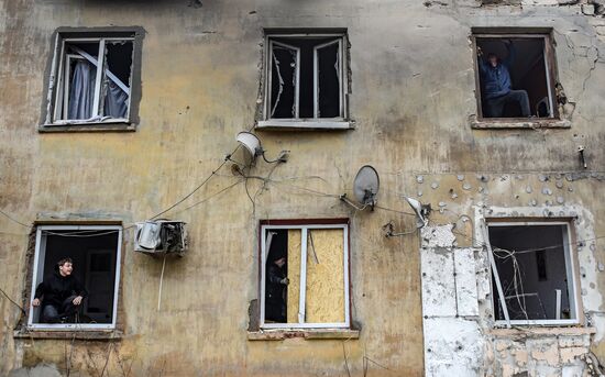 Последствия обстрела в ДНР