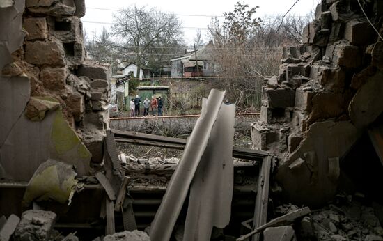 Последствия обстрела в ДНР