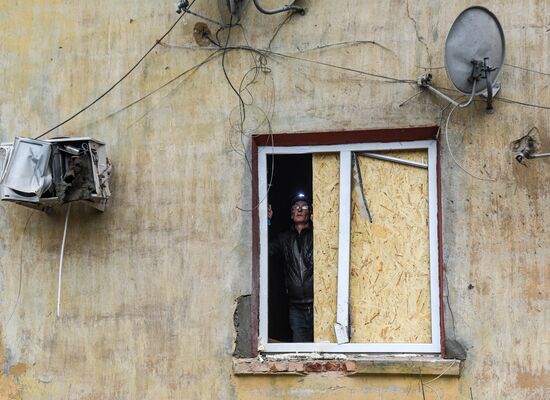 Последствия обстрела в ДНР