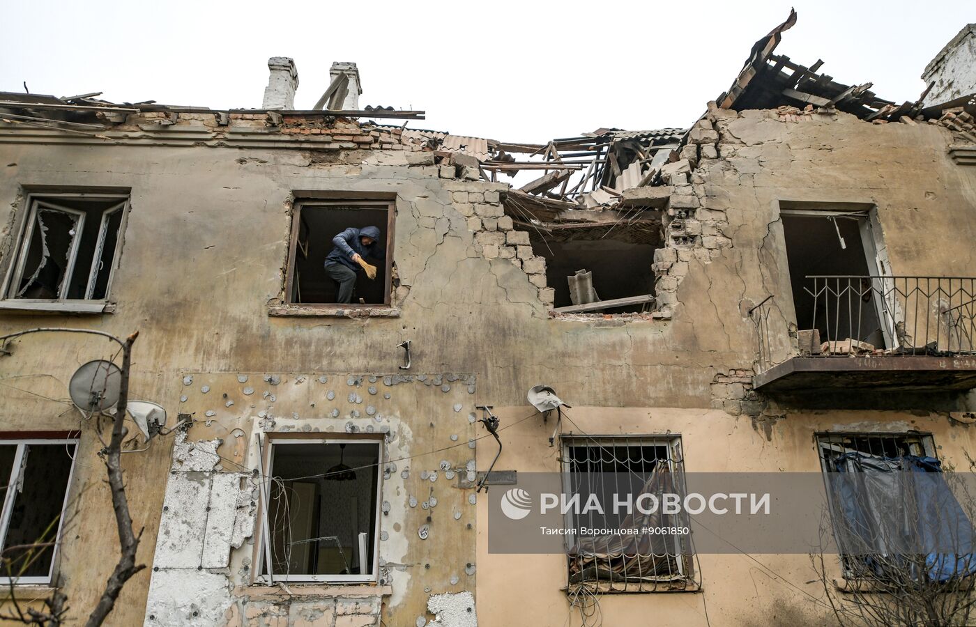 Последствия обстрела в ДНР