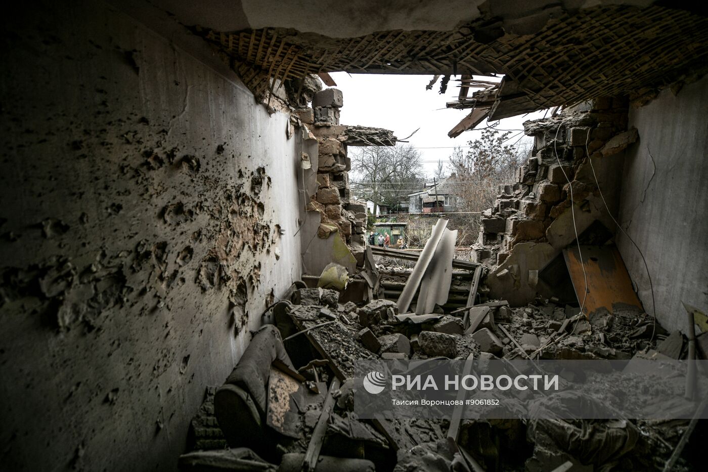 Последствия обстрела в ДНР