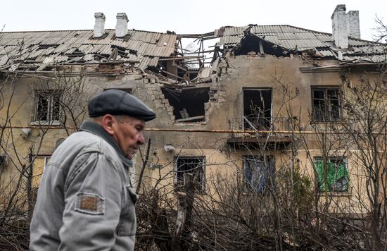 Последствия обстрела в ДНР