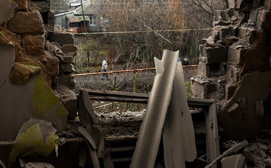 Последствия обстрела в ДНР