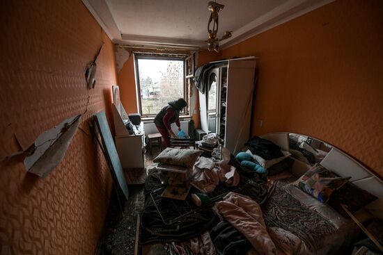 Последствия обстрела в ДНР