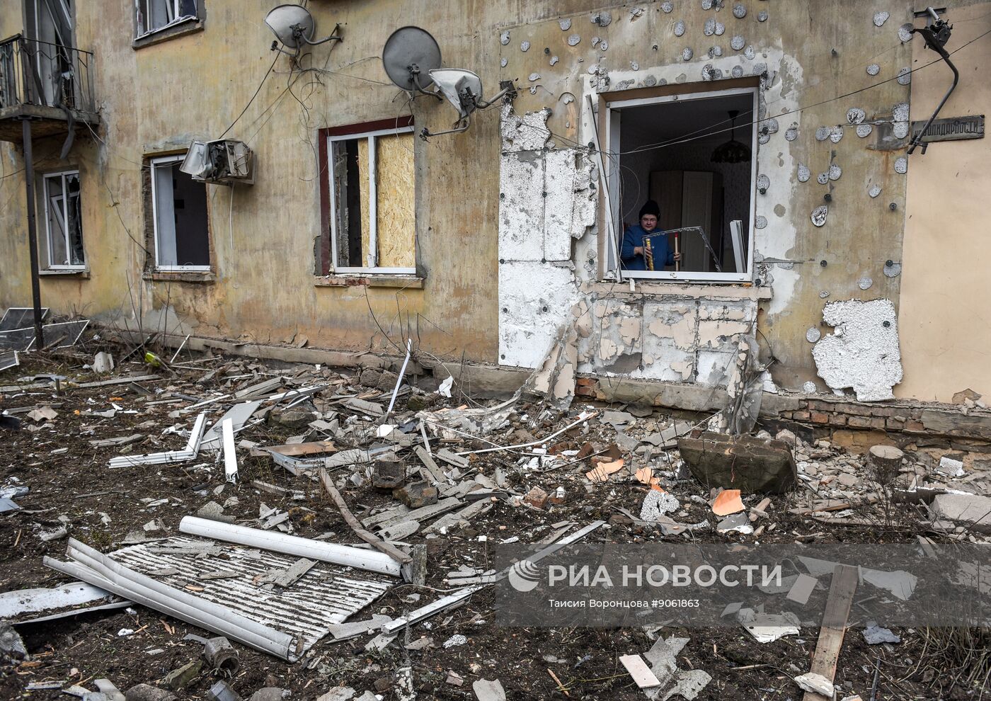 Последствия обстрела в ДНР