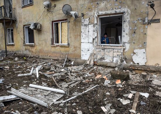 Последствия обстрела в ДНР