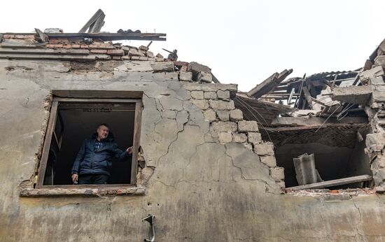 Последствия обстрела в ДНР