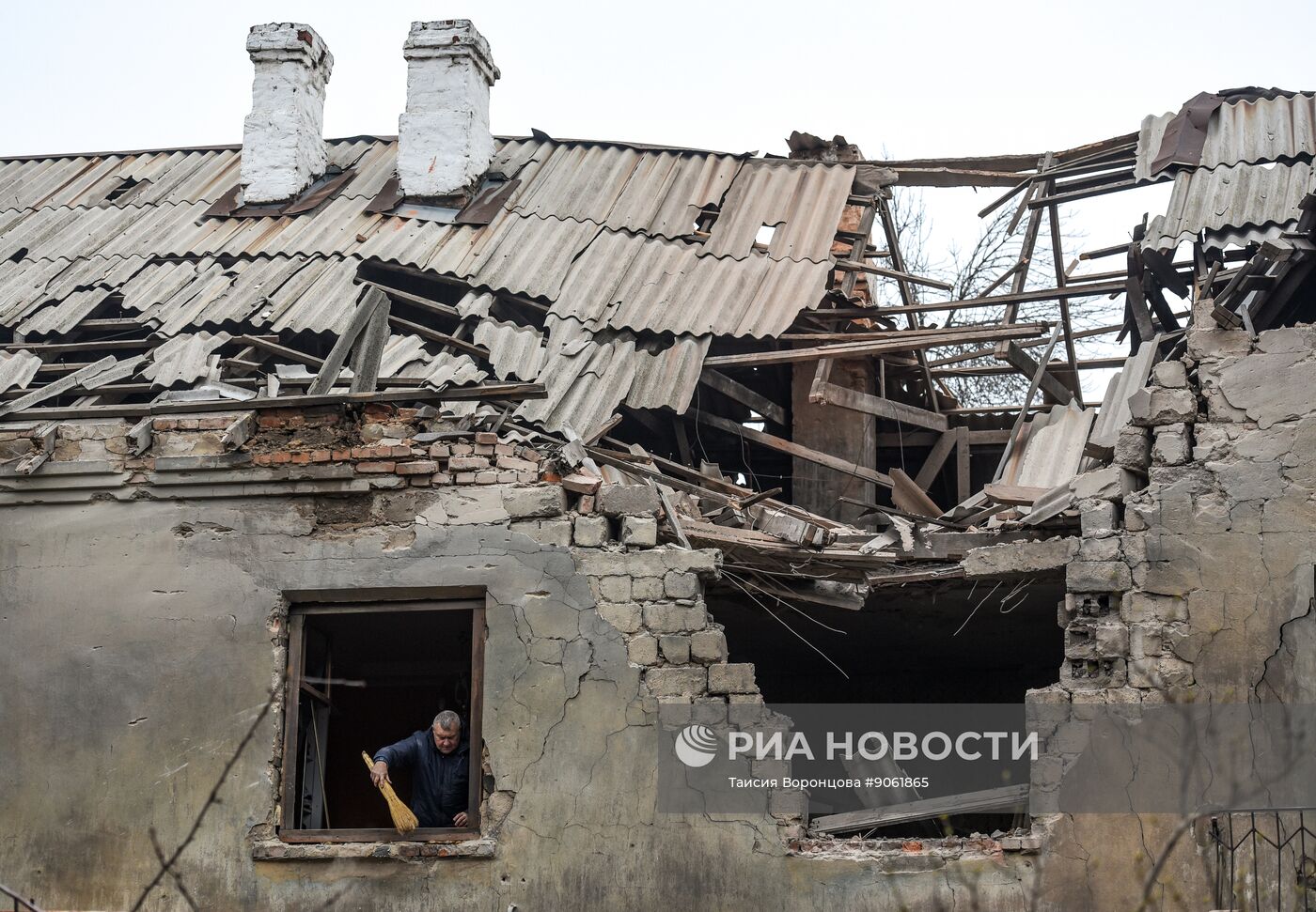 Последствия обстрела в ДНР