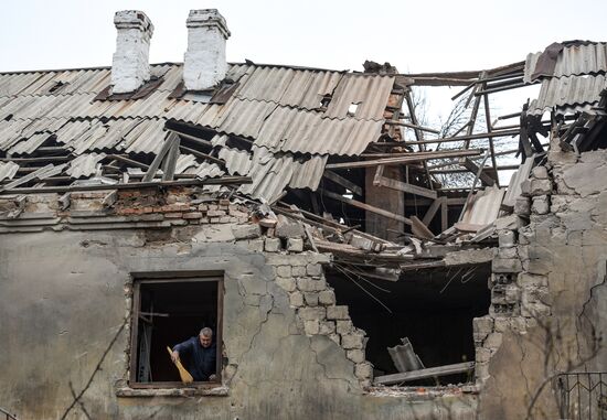 Последствия обстрела в ДНР