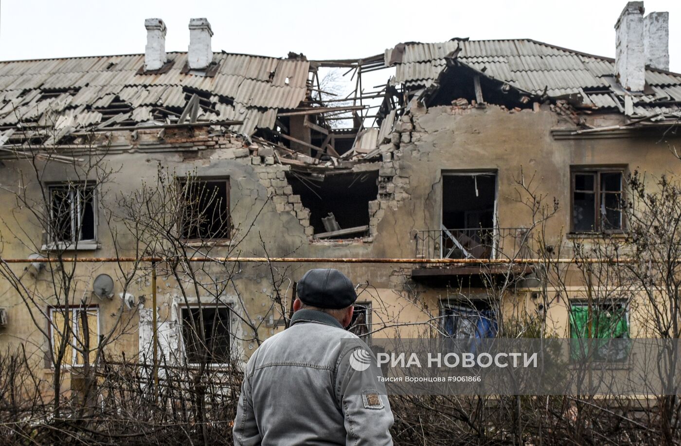 Последствия обстрела в ДНР