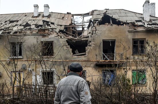 Последствия обстрела в ДНР