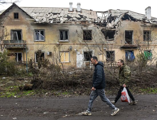 Последствия обстрела в ДНР