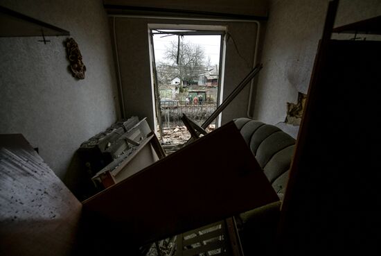 Последствия обстрела в ДНР