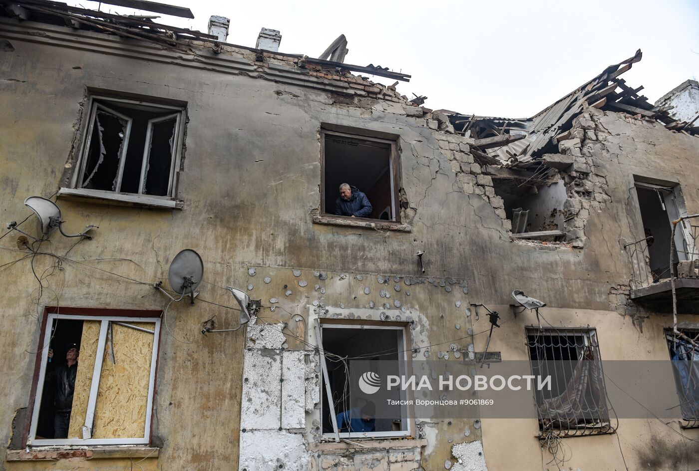 Последствия обстрела в ДНР