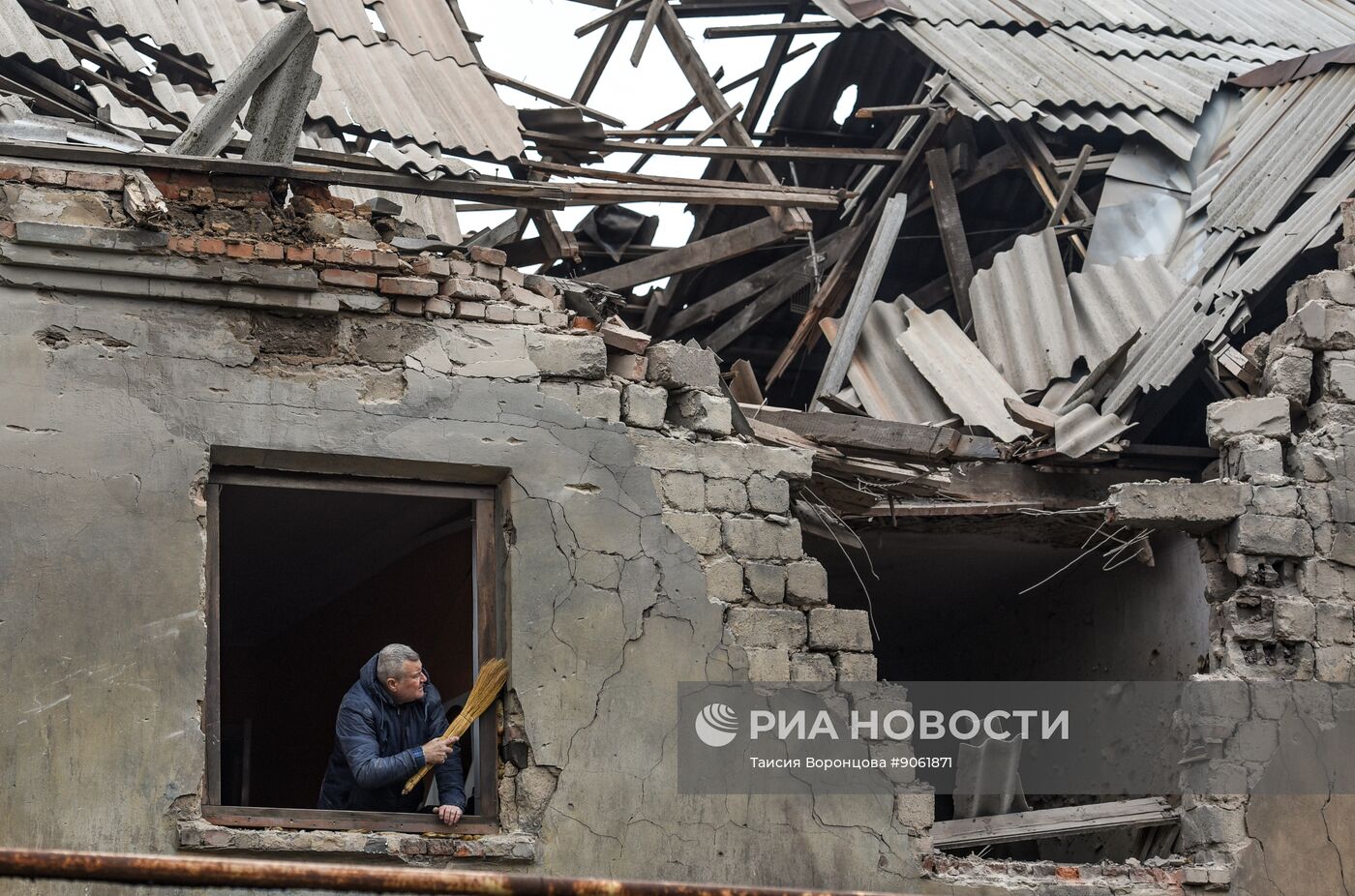 Последствия обстрела в ДНР