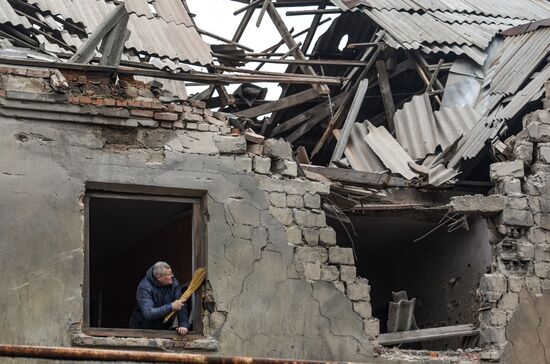 Последствия обстрела в ДНР