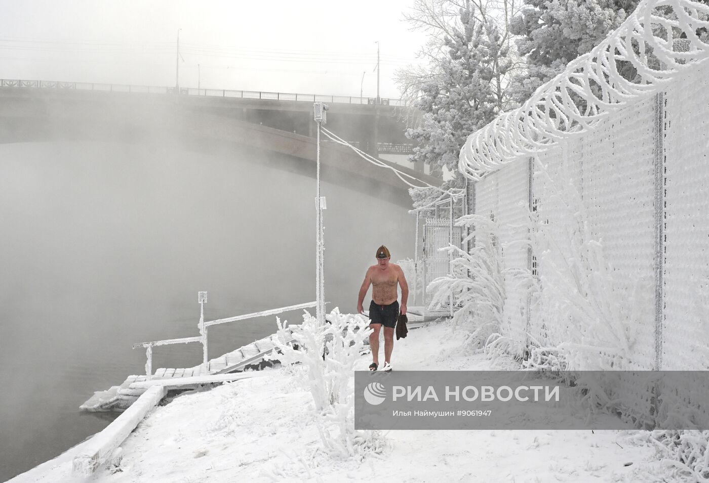 Купания в реке Енисей в Красноярске