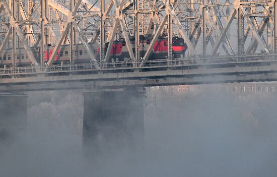 Морозная погода в Красноярске