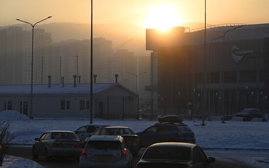 Морозная погода в Красноярске