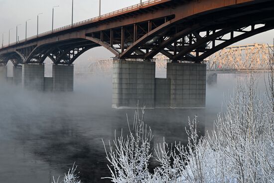 Морозная погода в Красноярске