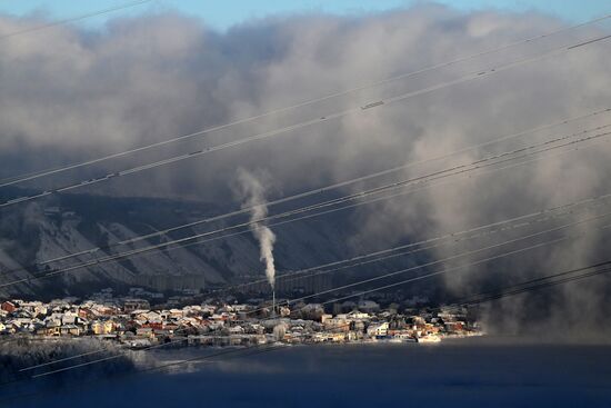 Морозная погода в Красноярске