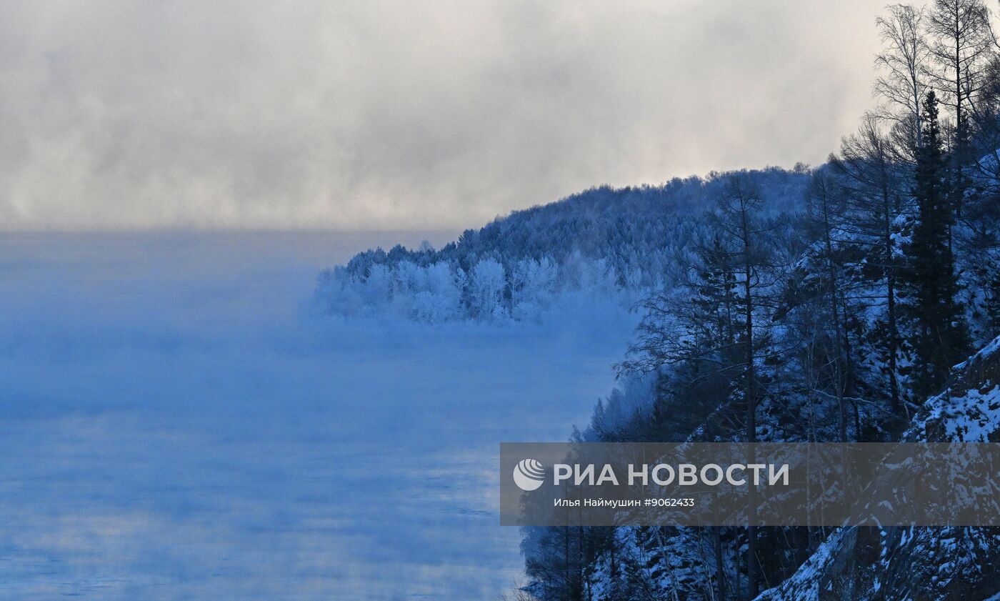 Морозная погода в Красноярске