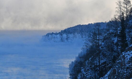 Морозная погода в Красноярске