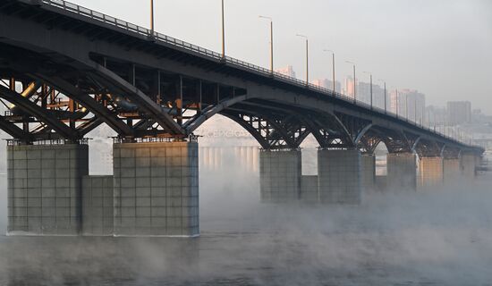 Морозная погода в Красноярске