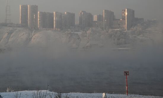 Морозная погода в Красноярске