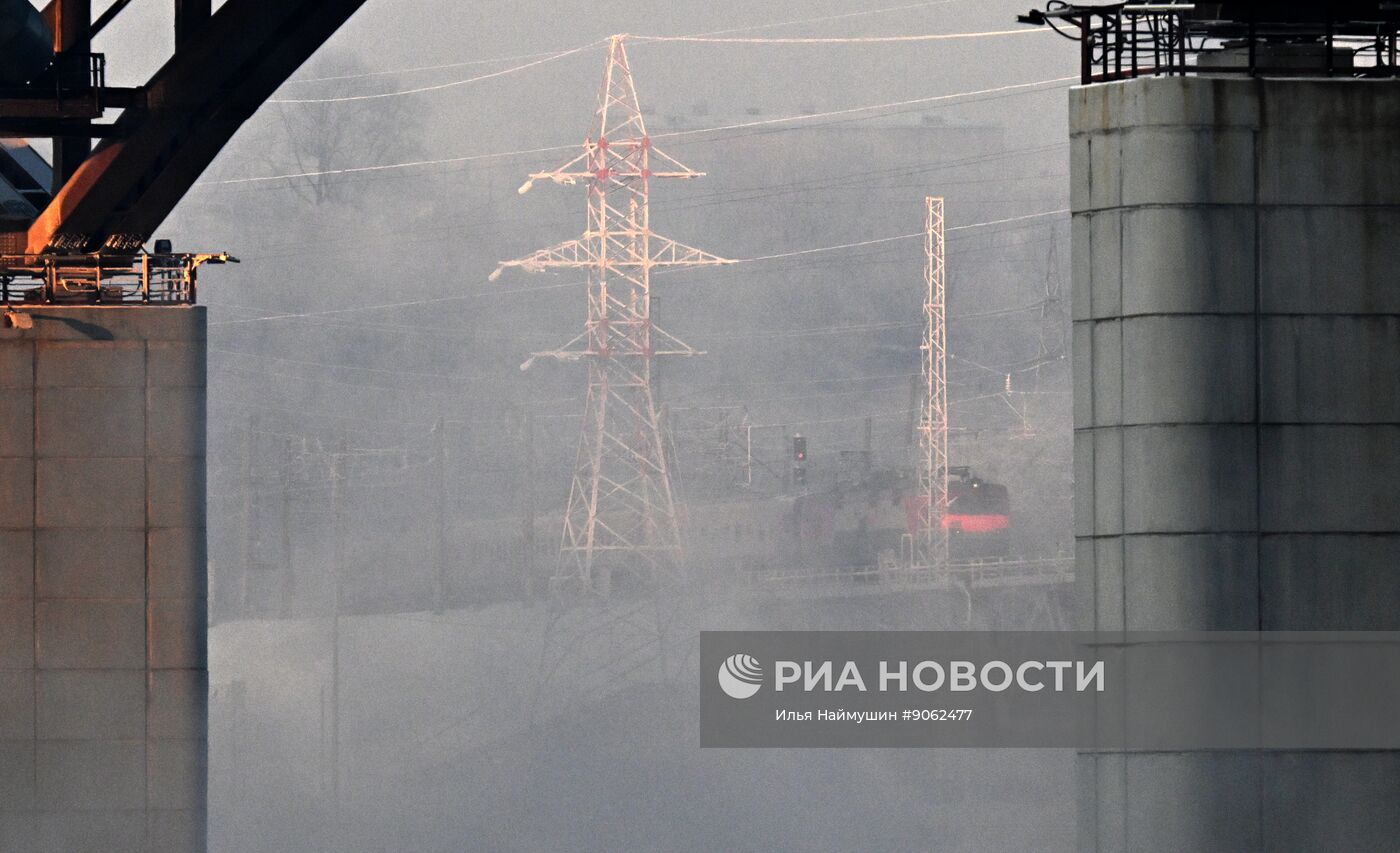 Морозная погода в Красноярске