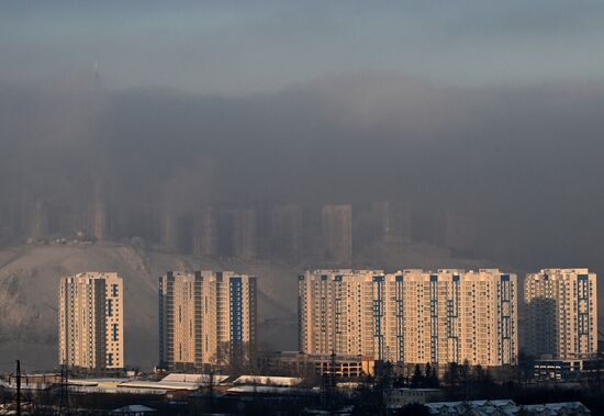Морозная погода в Красноярске
