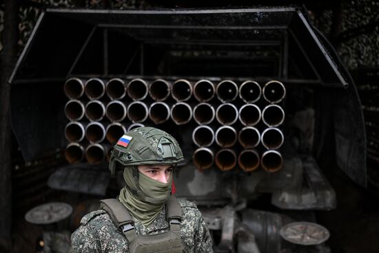 Боевая работа расчета РСЗО "Град" 83-го самоходного артполка на Краснолиманском направлении СВО