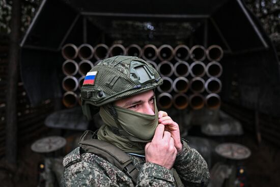 Боевая работа расчета РСЗО "Град" 83-го самоходного артполка на Краснолиманском направлении СВО