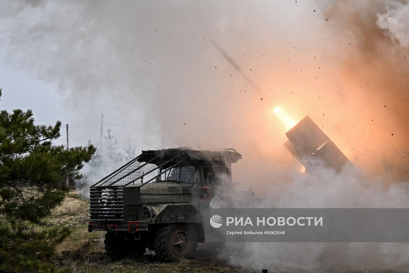 Боевая работа расчета РСЗО "Град" 83-го самоходного артполка на Краснолиманском направлении СВО