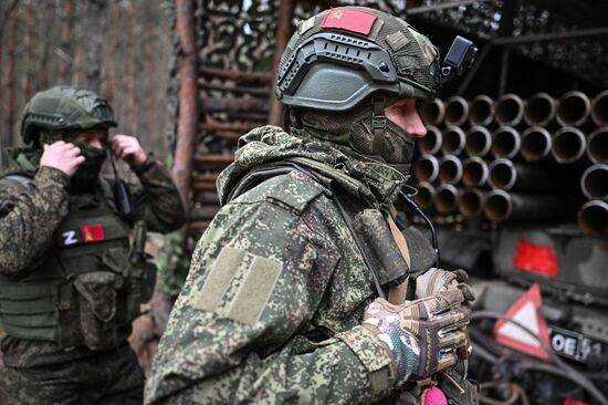 Боевая работа расчета РСЗО "Град" 83-го самоходного артполка на Краснолиманском направлении СВО