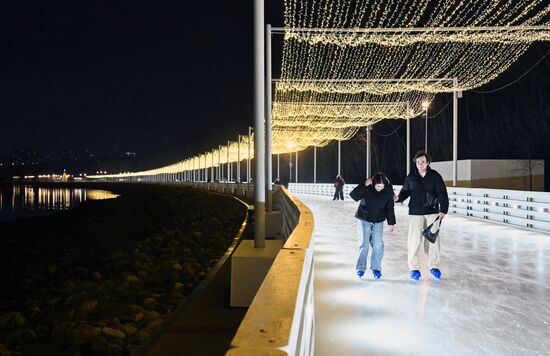 Каток на Царской набережной музея-заповедника "Коломенское"
