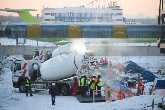 Строительство ангара в аэропорту Толмачево
