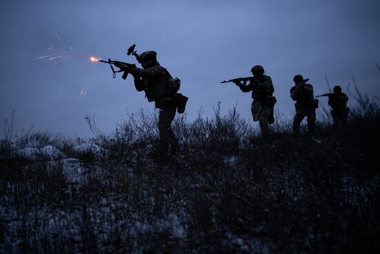 Боевое слаживание военнослужащих спецназа "Ахмат"
