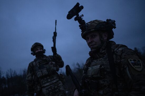 Боевое слаживание военнослужащих спецназа "Ахмат"