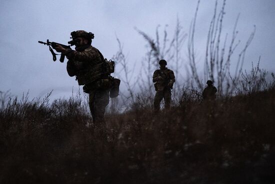 Боевое слаживание военнослужащих спецназа "Ахмат"