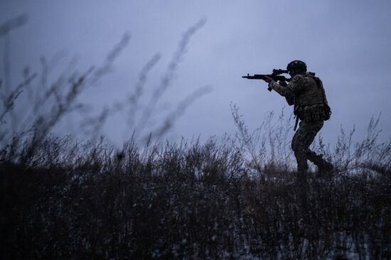 Боевое слаживание военнослужащих спецназа "Ахмат"